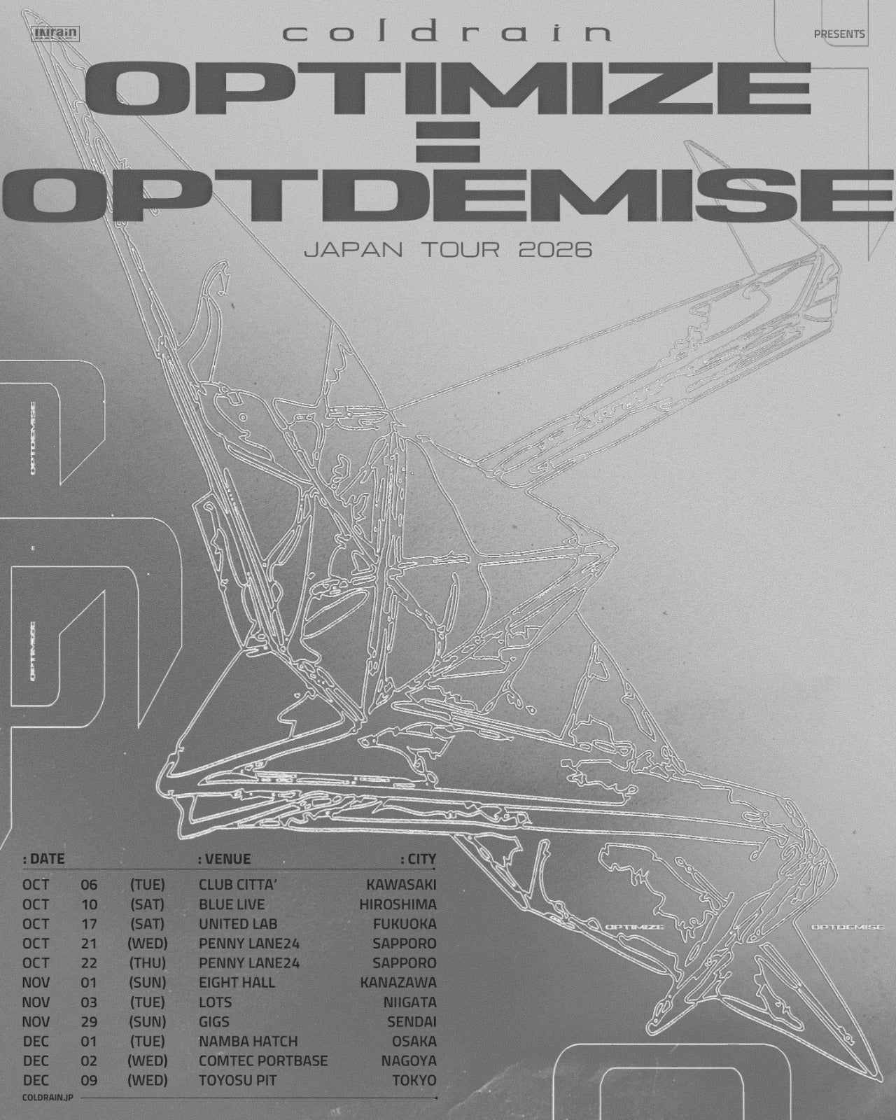 OPTIMIZE = OPTDEMISE JAPAN TOUR 2026』 ⚠️2026年10月から全国10