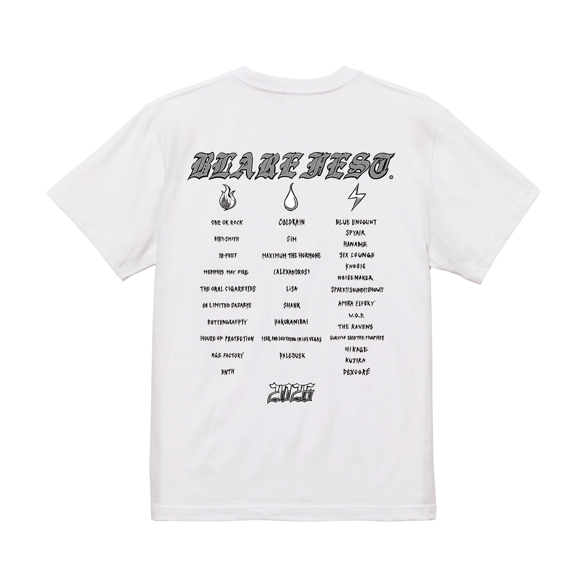 【 受注生産 】BLARE FEST. 2026 T-SHIRT【3】（WHITE）（予約）