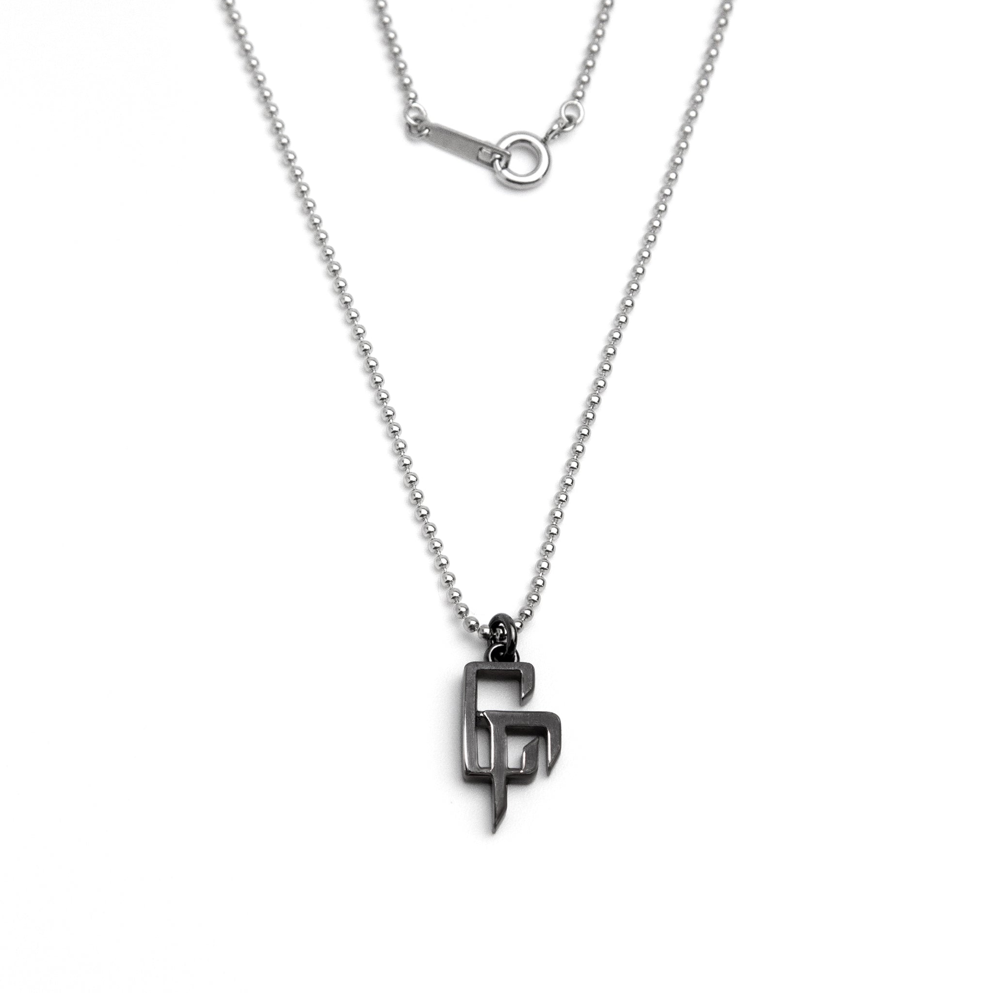 【 受付終了／受注生産 】CR LOGO SILVER NECKLACE (COATING BLACK) （予約）
